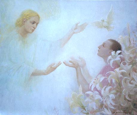 Ангел Гавриил благословляет Марию